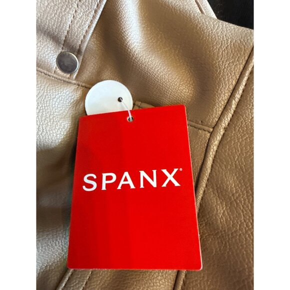 Plus Size 1X Spanx Slim Straight Pants in Toffee Faux Leather - New With Tags - Picture 3 of 4